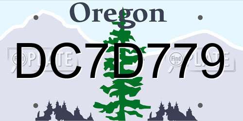 DC7D779 Oregon License Plate
