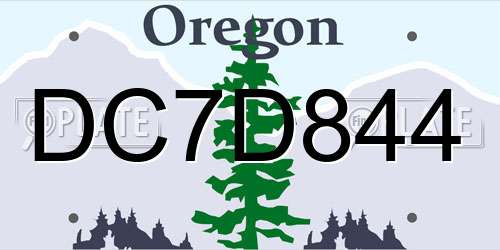 DC7D844 Oregon License Plate