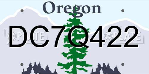 DC7Q422 Oregon License Plate