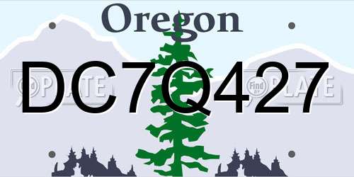 DC7Q427 Oregon License Plate