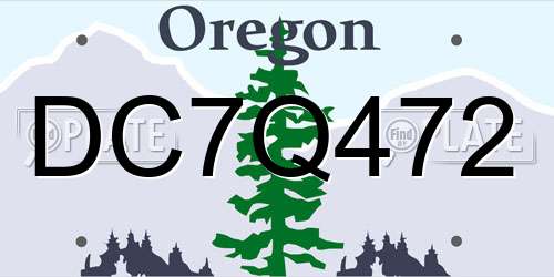 DC7Q472 Oregon License Plate