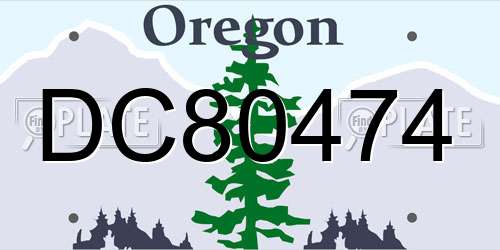 DC80474 Oregon License Plate
