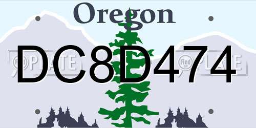 DC8D474 Oregon License Plate
