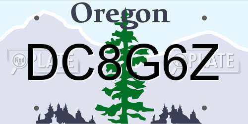 DC8G6Z Oregon License Plate