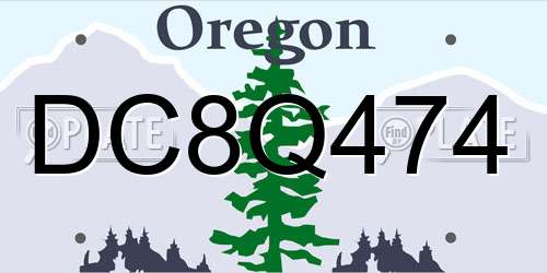 DC8Q474 Oregon License Plate