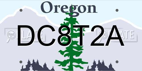 DC8T2A Oregon License Plate