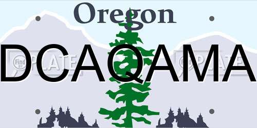 DCAQAMA Oregon License Plate