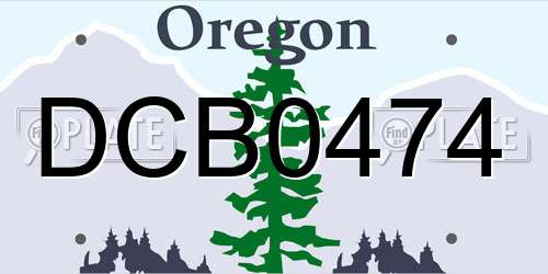 DCB0474 Oregon License Plate