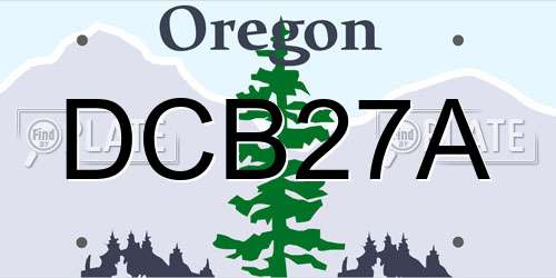 DCB27A Oregon License Plate