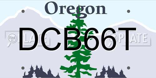 DCB66T Oregon License Plate