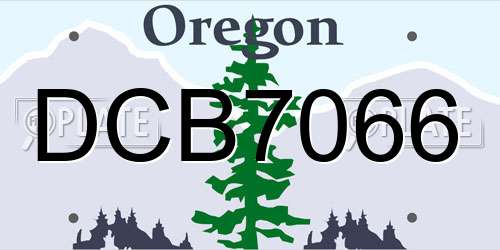 DCB7066 Oregon License Plate