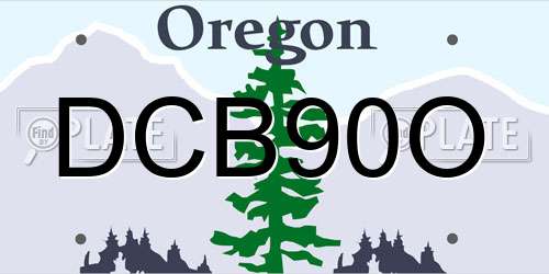 DCB90O Oregon License Plate