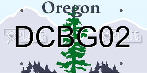 DCBG02 Oregon License Plate