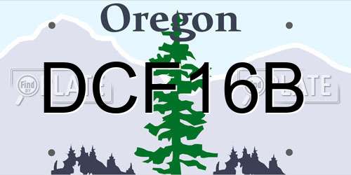 DCF16B Oregon License Plate