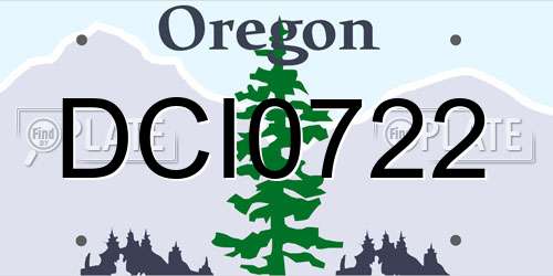 DCI0722 Oregon License Plate