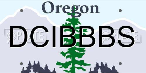 DCIBBBS Oregon License Plate