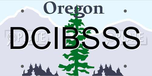 DCIBSSS Oregon License Plate