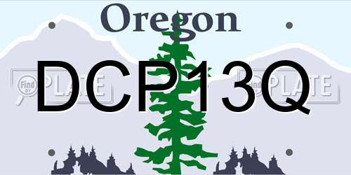 DCP13Q Oregon License Plate