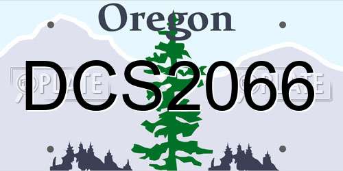 DCS2066 Oregon License Plate