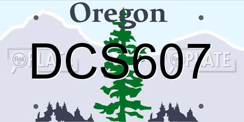 DCS607 Oregon License Plate
