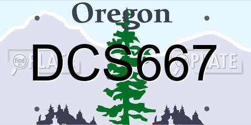 DCS667 Oregon License Plate