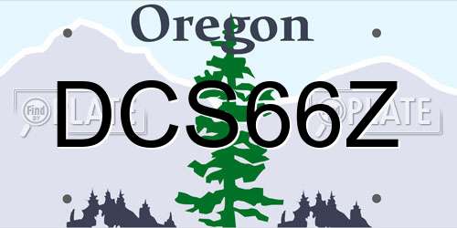 DCS66Z Oregon License Plate