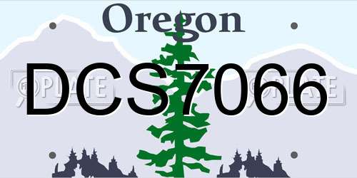 DCS7066 Oregon License Plate
