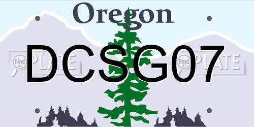 DCSG07 Oregon License Plate