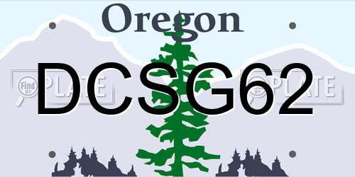 DCSG62 Oregon License Plate