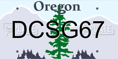 DCSG67 Oregon License Plate