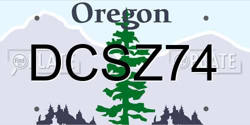 DCSZ74 Oregon License Plate