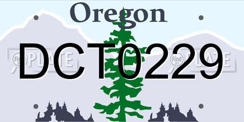 DCT0229 Oregon License Plate