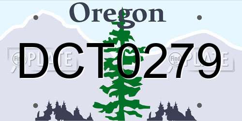 DCT0279 Oregon License Plate