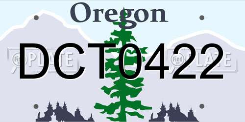 DCT0422 Oregon License Plate