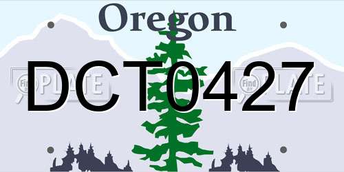 DCT0427 Oregon License Plate