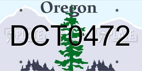DCT0472 Oregon License Plate