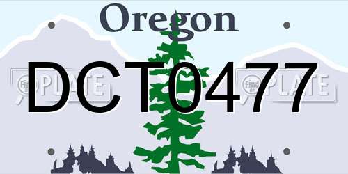 DCT0477 Oregon License Plate