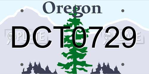 DCT0729 Oregon License Plate