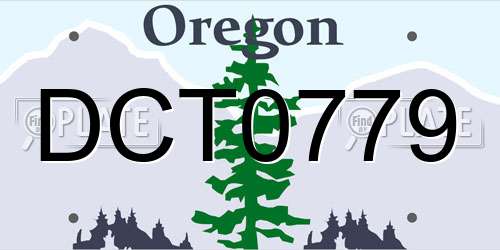 DCT0779 Oregon License Plate
