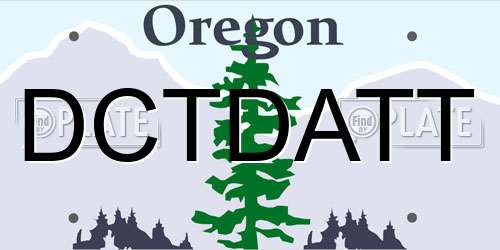DCTDATT Oregon License Plate