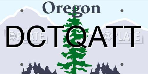 DCTQATT Oregon License Plate