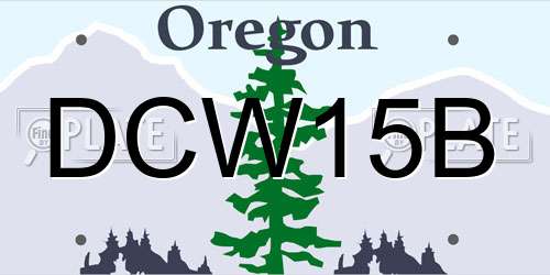 DCW15B Oregon License Plate