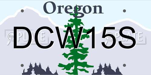 DCW15S Oregon License Plate