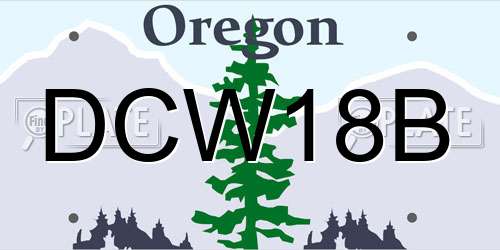 DCW18B Oregon License Plate