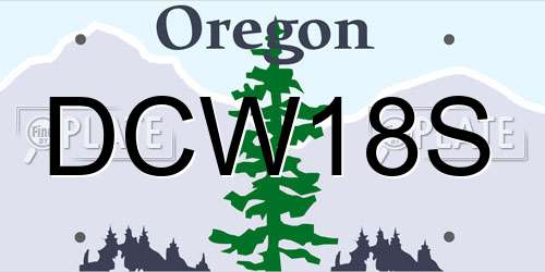DCW18S Oregon License Plate