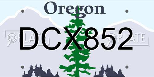 DCX852 Oregon License Plate