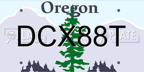 DCX88T Oregon License Plate