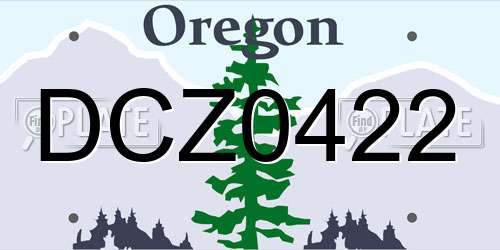 DCZ0422 Oregon License Plate