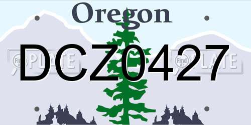 DCZ0427 Oregon License Plate