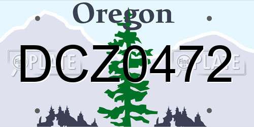 DCZ0472 Oregon License Plate